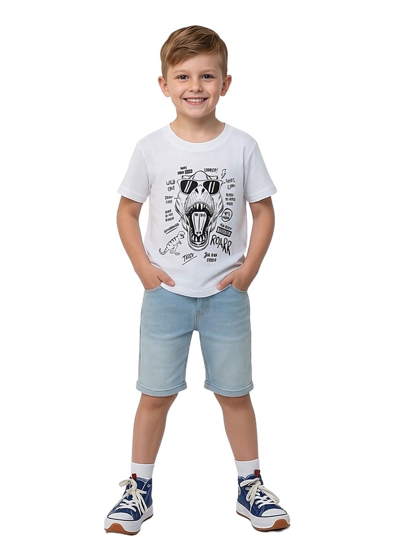 Boys T-Shirt Short Sleeve Tees Summer Children's Clothes Printed Top - Image 2